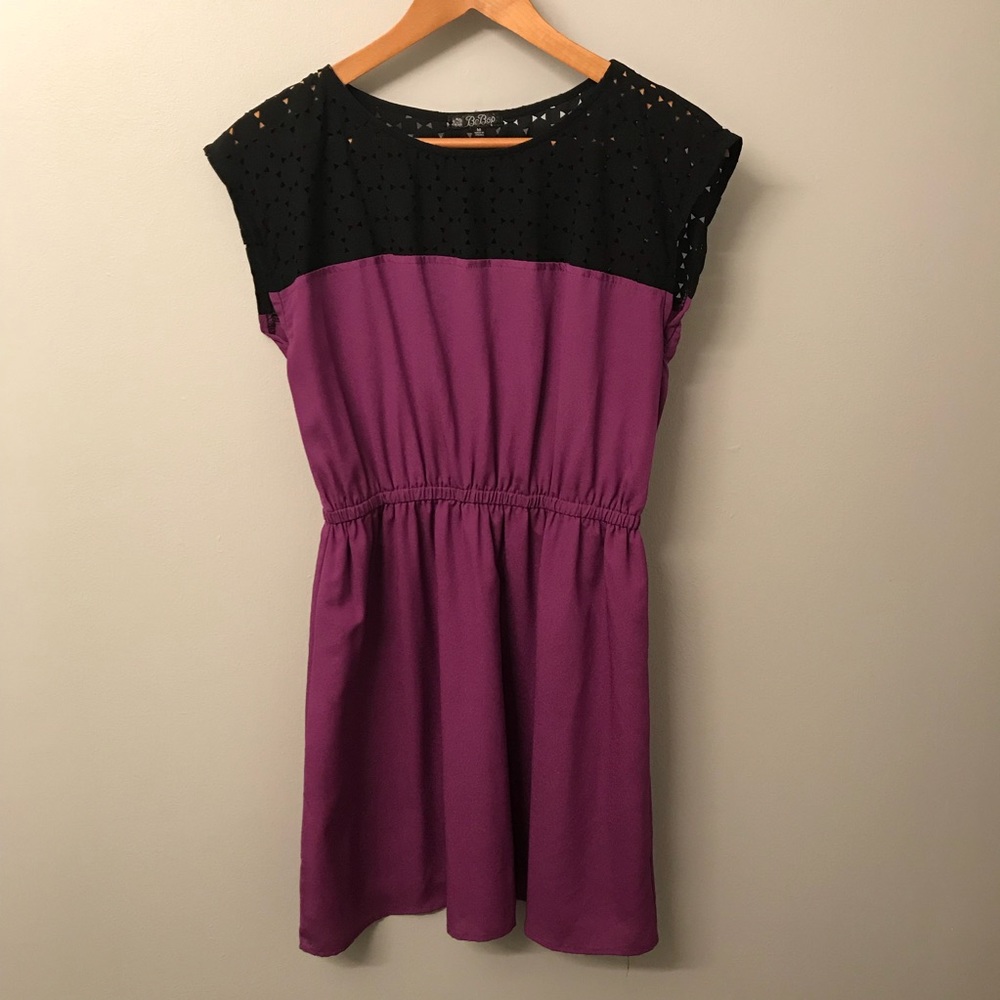 👗 BeBop Purple and Black Accent Dress, Size M